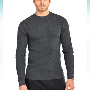 Men’s Blu Rock Gray Thermal Waffle Knit T-Shirt Top